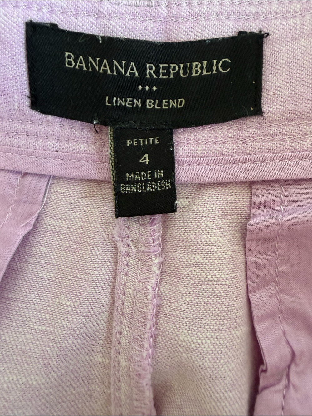 Banana Republic Linen Blend Wide Leg Pants Petite 4 Lavender Resort Coastal - Picture 4 of 9